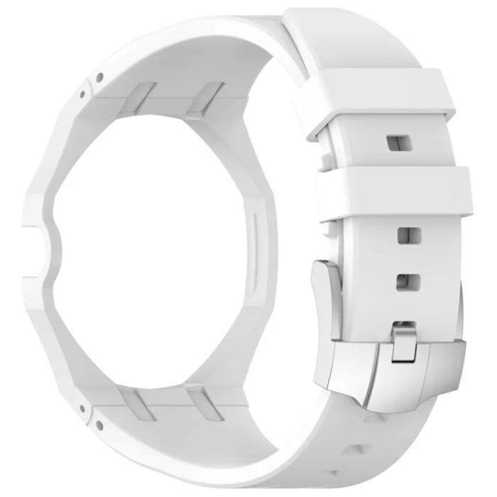 A-One Brand - Swatch Royal Pop Silikonarmband med Integrerat Skyddsskal - Vit