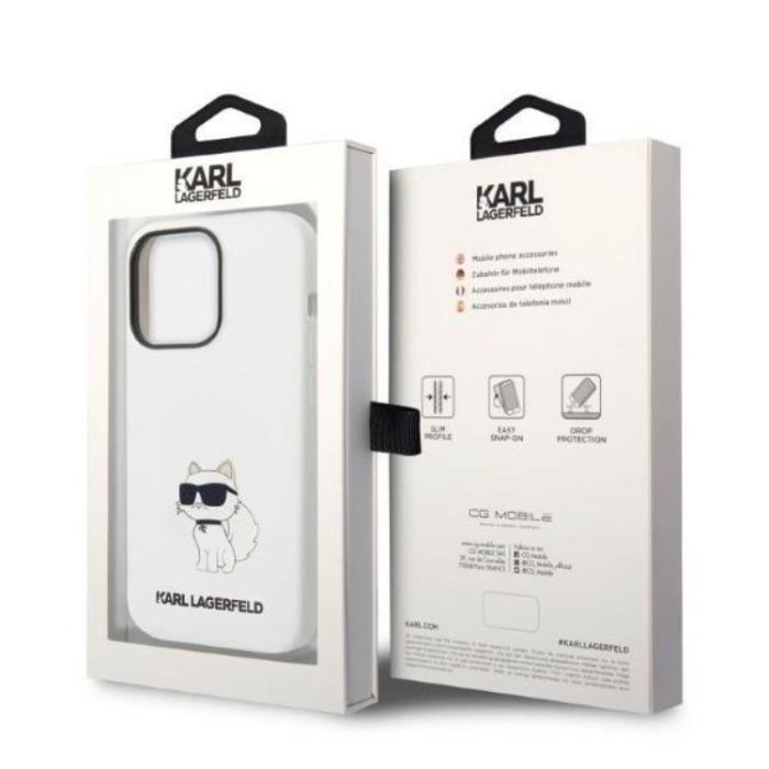 KARL LAGERFELD - Karl Lagerfeld Magsafe iPhone 14 Pro Max Skal Choupette Silicone - Vit