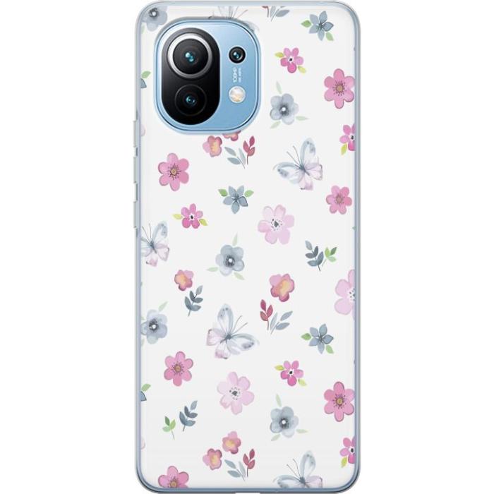 iSecrets - Mobilskal till Xiaomi Mi 11 med Blommor och fjärillar