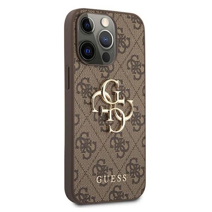 Guess - Guess iPhone 13 Pro Skal Big Logo Syntetiskt Läder Brun