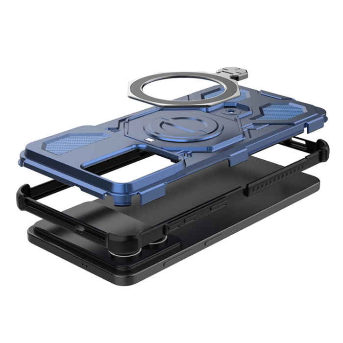 A-One Brand - Galaxy S26 Edge Mobilskal Rotating Metal Kickstand - Mörkblå