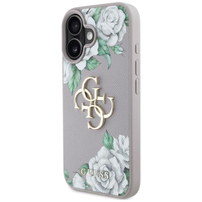 Guess - Guess iPhone 16 Mobilskal Grained Roses Big 4G logo - Lila