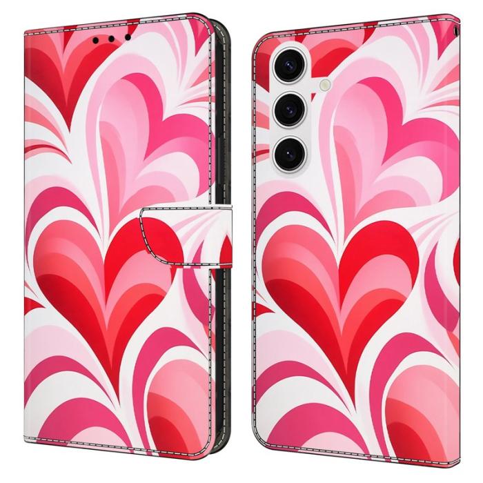 OEM - Samsung Galaxy S26 Fodral Ställning Mönstertryck PU Läder - Love