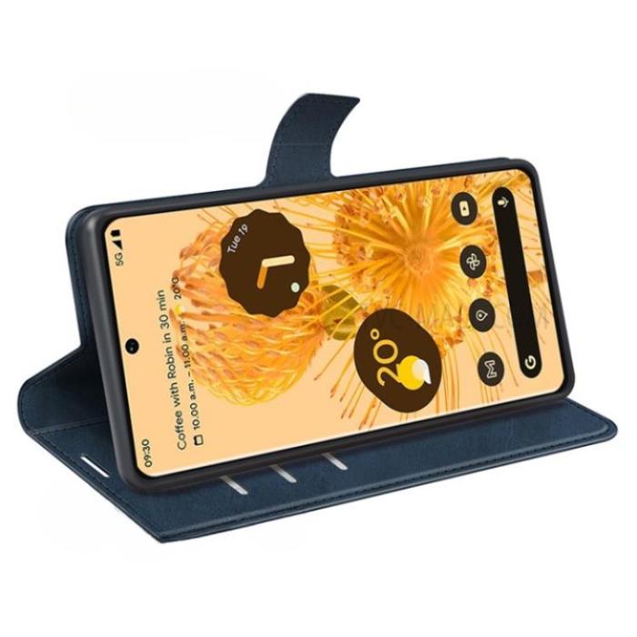 A-One Brand - Google Pixel 7 Plånboksfodral Drop-Proof PU Läder - Blå