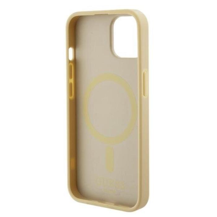 Guess - Guess iPhone 15 Mobilskal Magsafe Saffiano - Guld