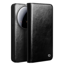 QIALINO - Qialino Xiaomi 15 Ultra Plånboksfodral Äkta Läder Cow - Svart