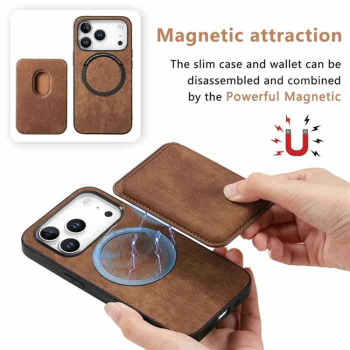 A-One Brand - iPhone 17 Pro Max Mobilskal Retro Detachable - Brun