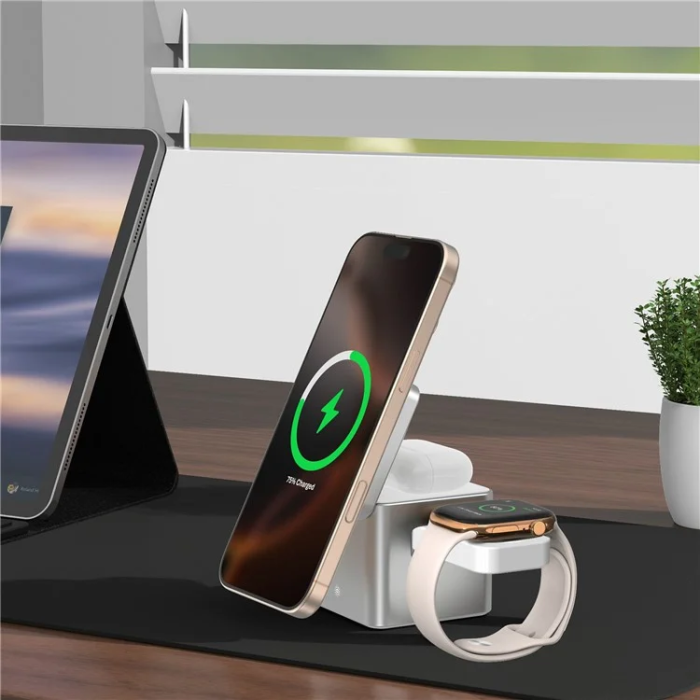 OEM - Qi2 MagSafe Trådlös Laddare iPhone, Apple Watch, Airpods
