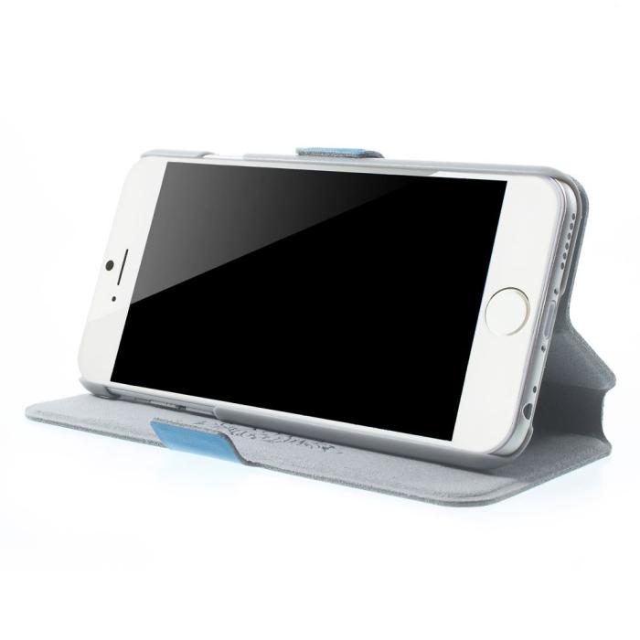 UTGATT5 - Doormoon Äkta Läder Plånboksfodral till Apple iPhone 6 / 6S - Blå