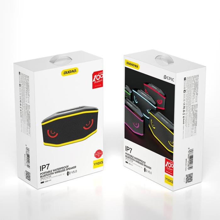 Dudao - Dudao Vattentät IP7 Trådlös Bluetooth 5.0 RGB 5W 1200mAh Högtalare - Svart