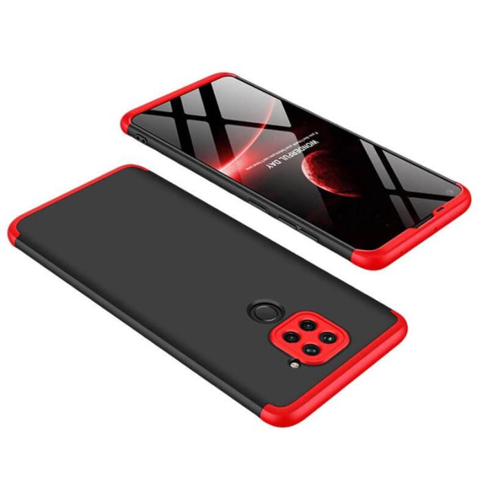 UTGATT5 - GKK 360 Protection Fram bak Redmi 10X 4G/Redmi Note 9 Svart-Röd