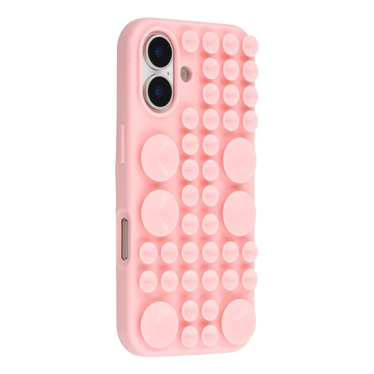 Mobilskal till iPhone 17 Sugkopp Silikon med Tygfoder - Rosa (Rosa) | 2353 | AlltMobil