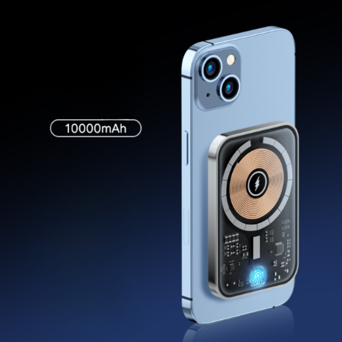 A-One Brand - Magsafe Ultra-Thin Magnetic Trådlös Powerbank 10000 mAh - Clear