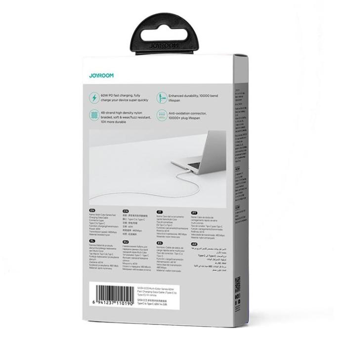 Joyroom - Joyroom USB-C till USB-C kabel 1m PD 60W - Svart