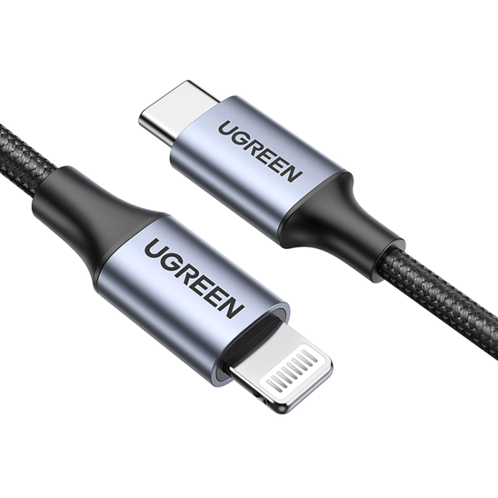 Ugreen - Ugreen Lightning Till USB-C 2.0 1m MFi Kabel - Grå