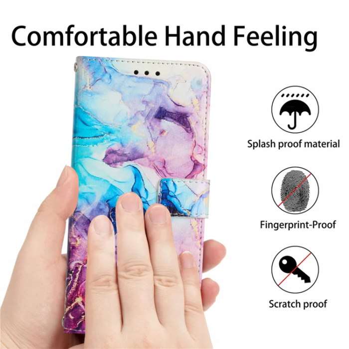 A-One Brand - Sony Xperia 10 VII Plånboksfodral Marble Pattern - Rosa / Lila