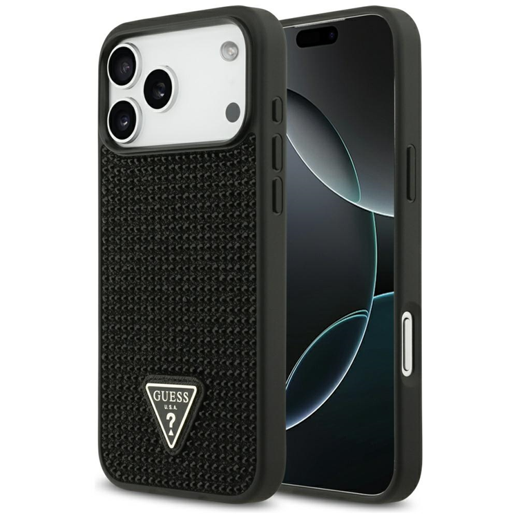 Guess iPhone 17 Pro Mobilskal Rhinestone Triangle Logo - Svart | 2353 | AlltMobil