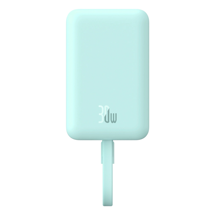 BASEUS - Baseus Magsafe Powerbank 10000mAh 30W Med Built-in USB-C Kabel - Blå