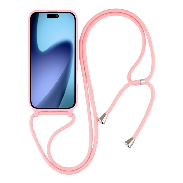 A-One Brand - iPhone 17 Air Mobilskal TPU Shockproof med Lanyard - Rosa
