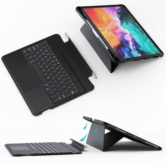 Choetech - Choetech iPad Pro 12.9' 2020/2021 Tangentbords Fodral Trådlöst Bluetooth - Svart