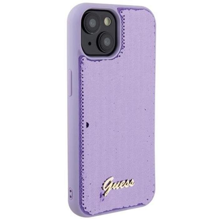 Guess - Guess iPhone 15 Mobilskal Sequin Script Metal - Lila