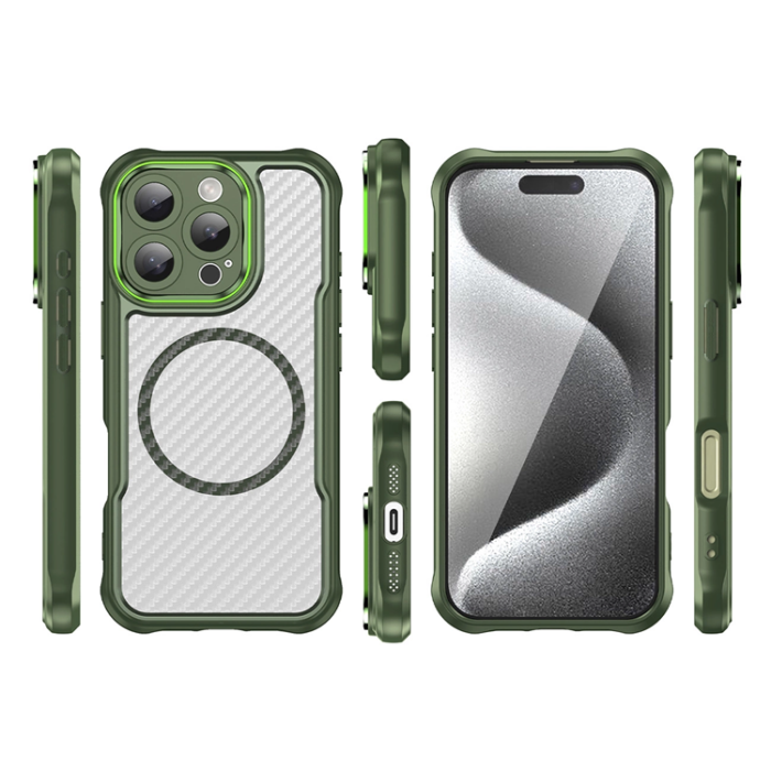 OEM - iPhone 16 Pro Mobilskal MagSafe Silikon Leading - Grön