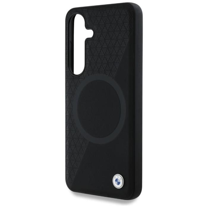 BMW - BMW Galaxy S25 Mobilskal MagSafe Läder Half Textured - Svart