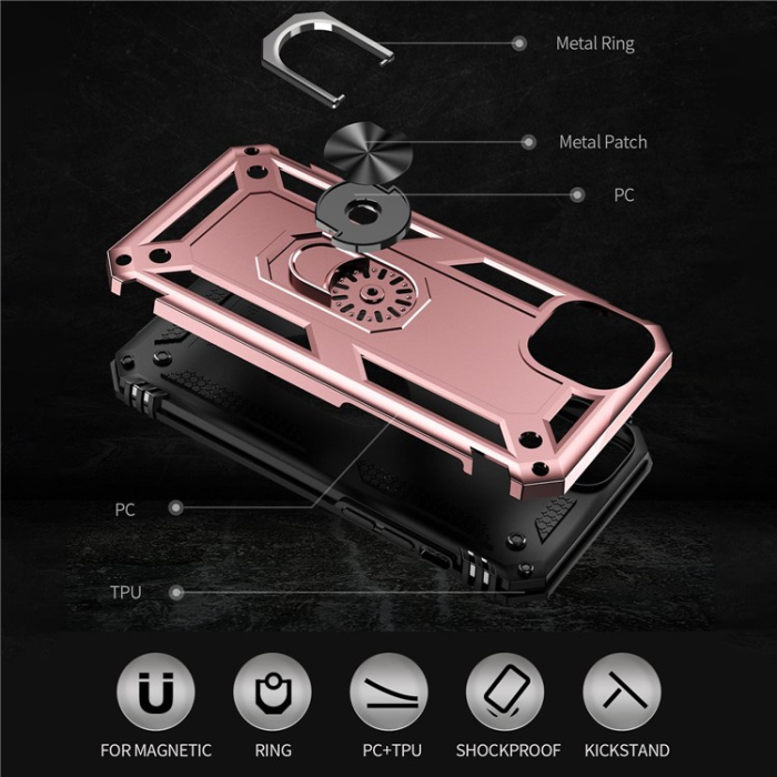 A-One Brand - iPhone 15 Mobilskal med Kickstand - Roséguld