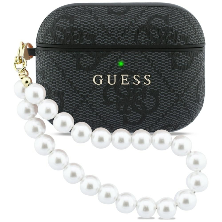 Guess AirPods Pro 3 Skal 4G Pearl Strap (Svart) | 2353 | AlltMobil
