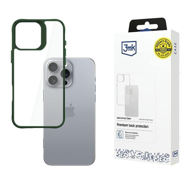 3MK iPhone 16 Pro Max Mobilskal Satin Armor Plus - Grön | 2353 | AlltMobil