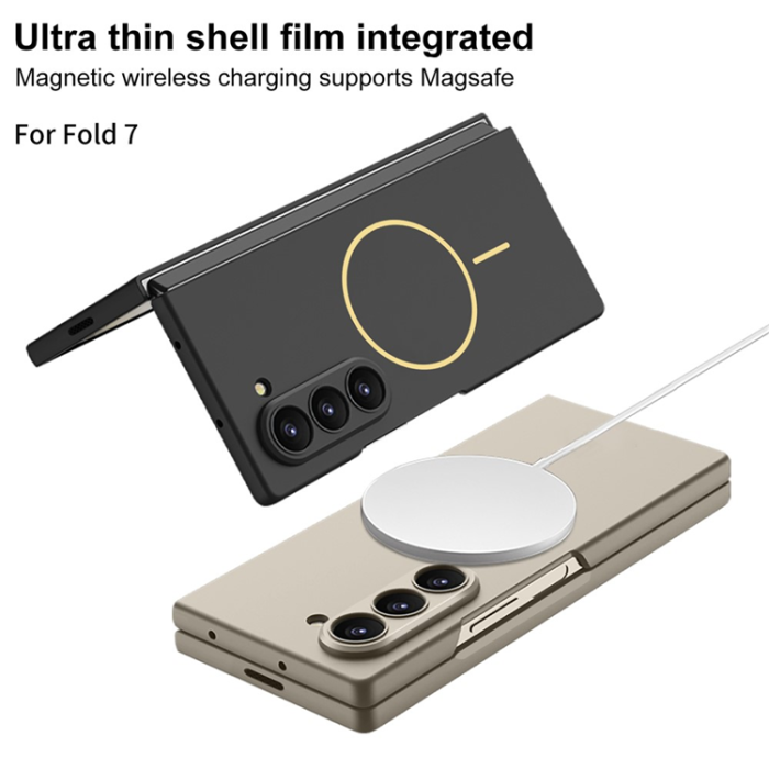 GKK - GKK Galaxy Z Fold 7 Mobilskal MagSafe Slim med Härdat Glas - Silver