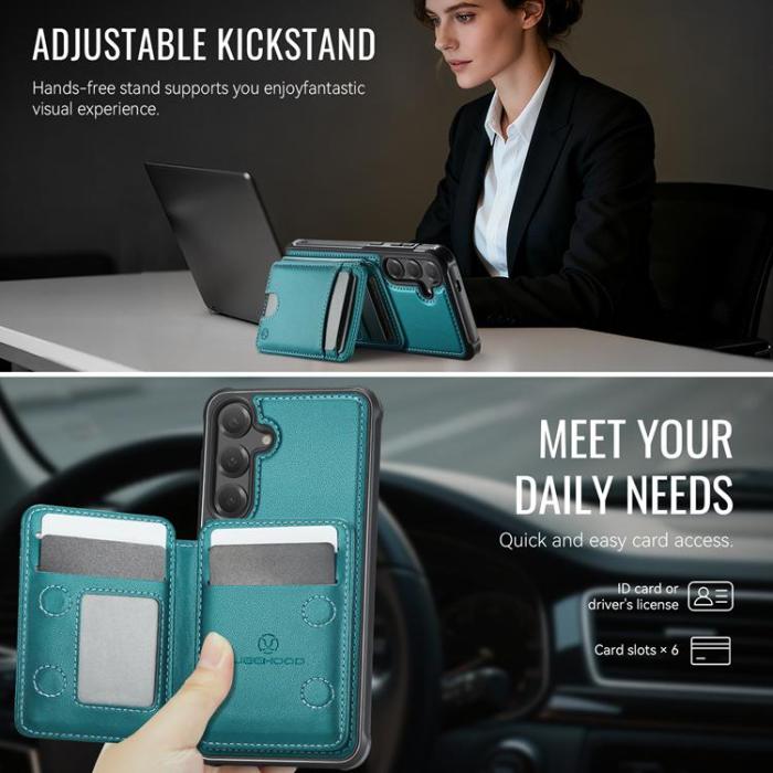 OEM - JEEHOOD Samsung Galaxy S24 Fodral KonstLäder - Blå