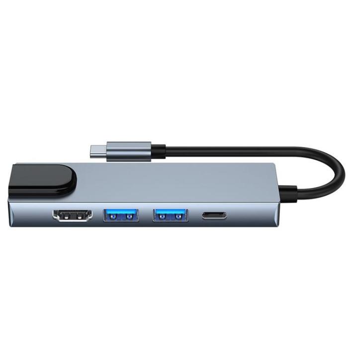 Tech-Protect - Tech-Protect V3-Hub Adapter 5in1 - Grå