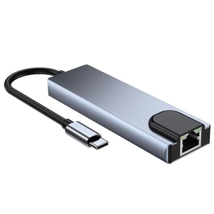 Tech-Protect - Tech-Protect V3-Hub Adapter 5in1 - Grå