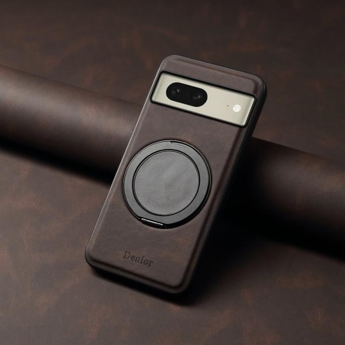 DENIOR - DENIOR Google Pixel 8 Magnetfodral med kickstand Konstläder - Brun