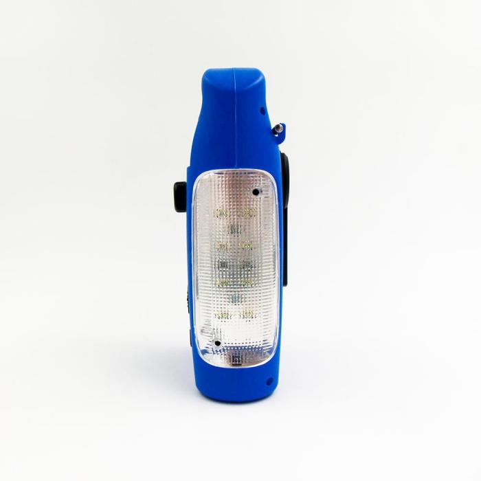 UTGATT5 - Vev-radio 1200mAh Powerbank med Solceller och LED Lampa - Blå