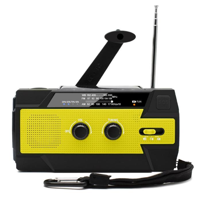 UTGATT5 - Vev-radio 4000mAh Powerbank med Solceller och Ficklampa