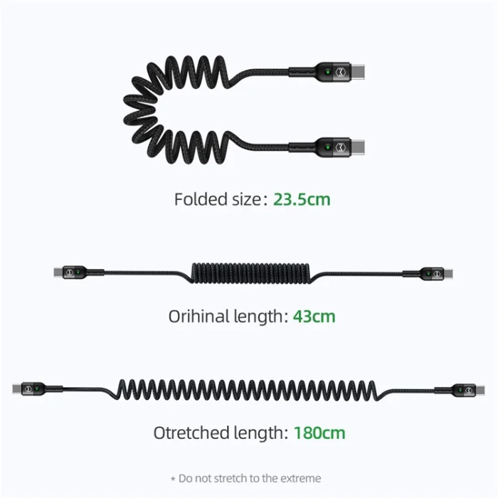 MCDODO - MCDODO USB-C - USB-C Kabel 0.43m PD Fast - Svart