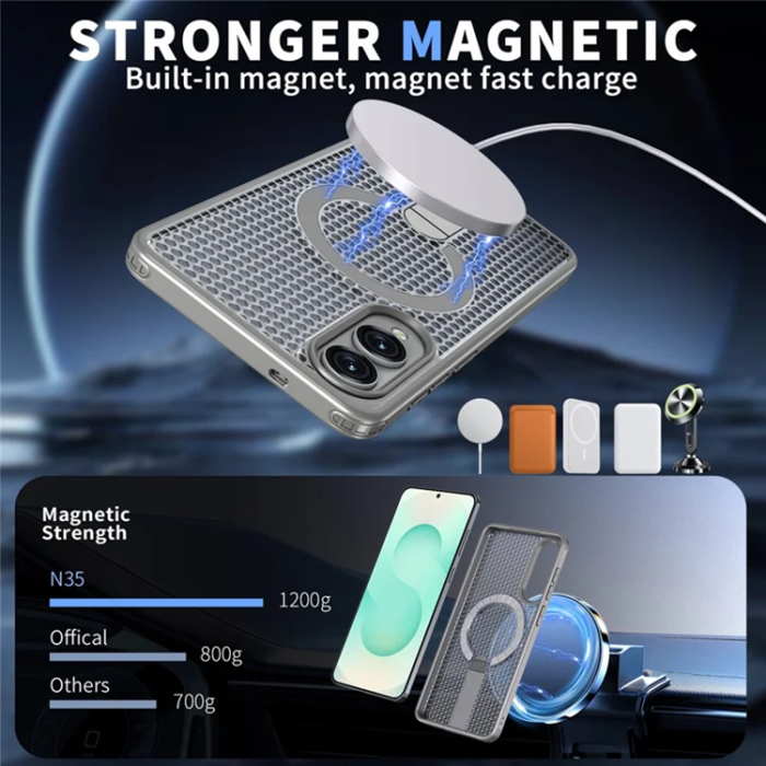 A-One Brand - Mobilskal till Galaxy S25 Edge Magsafe Grid Texture