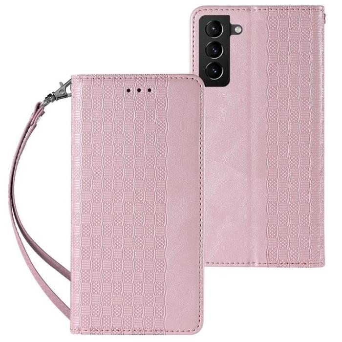 OEM - Galaxy S22 Plus Plånboksfodral Magnet Strap - Rosa
