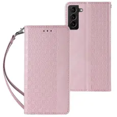 OEM - Galaxy S22 Plus Plånboksfodral Magnet Strap - Rosa