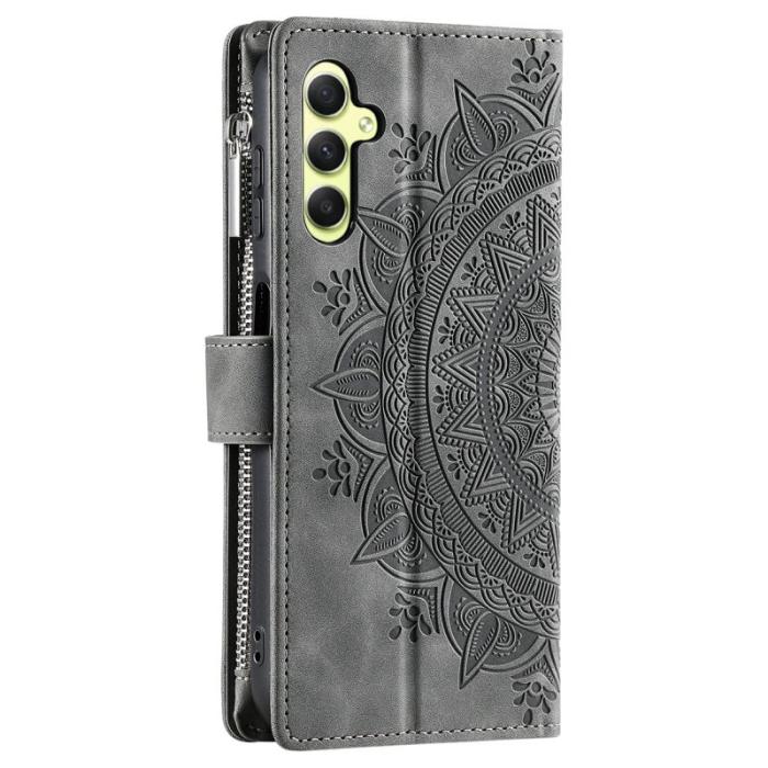 OEM - Samsung Galaxy S26 Plånboksfodral Mandala Blommönster Konstläder - Grå