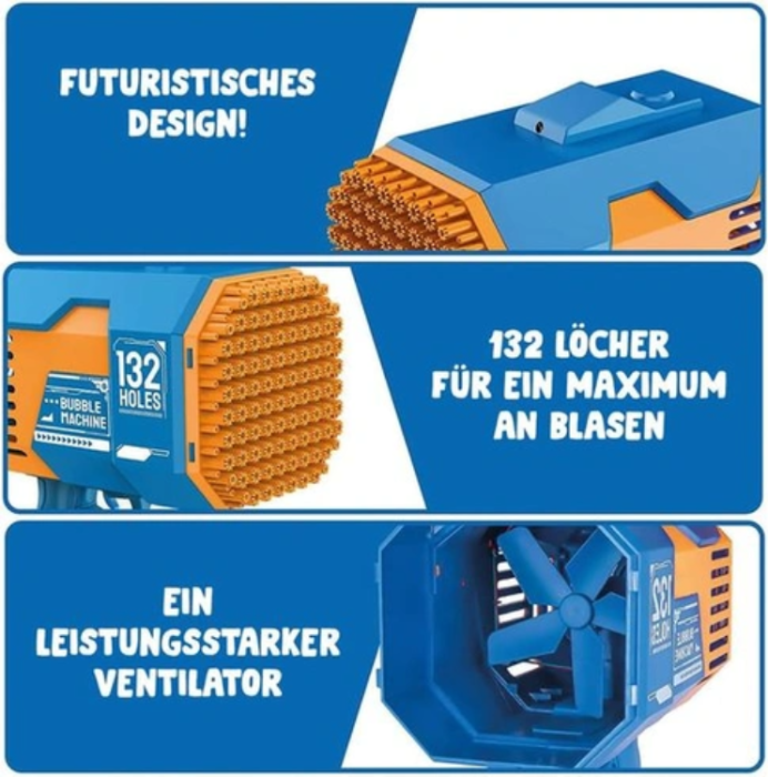 OEM - Bazooka Bubble® Blå Raketformad Bubbelmaskin för Barn