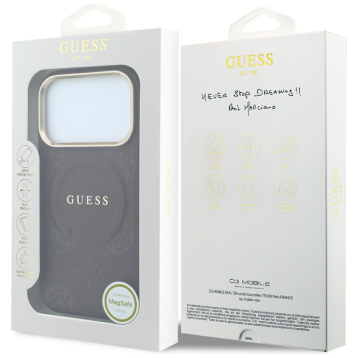 Guess - Guess Mobilskal För iPhone 18 Pro/17 Pro Magsafe Saffiano Peony & Ring