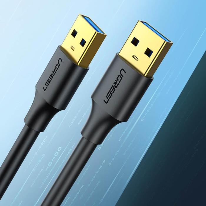 Ugreen - Ugreen USB-A till USB-A 3.0 Kabel 0.5m - Svart