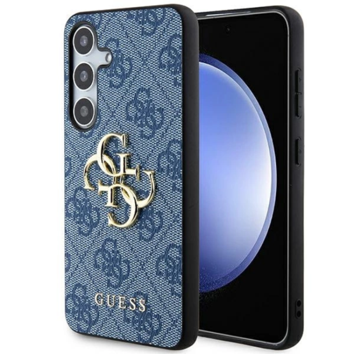 Guess - Guess Galaxy S24 Plus Mobilskal Big Metall Logo - Blå