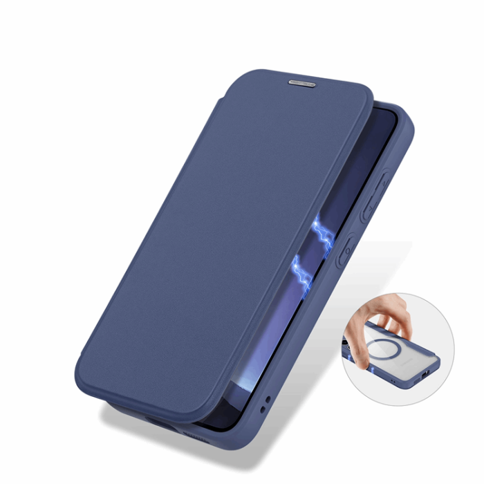 Dux Ducis - Dux Ducis Galaxy S25 Plånboksfodral MagSafe Skin X Pro - Blå
