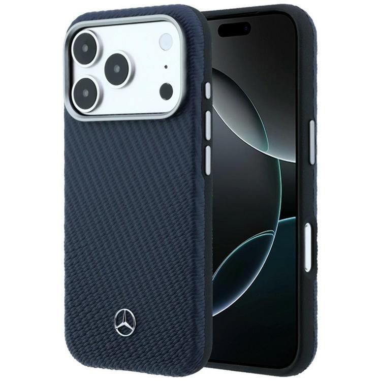 Mercedes Mobilskal för iPhone 17 Pro Max MagSafe Läder Wood Effect - Marinblå | 2353 | AlltMobil