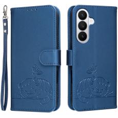 OEM - Pl&aring;nboksfodral f&ouml;r Samsung Galaxy S26 Konstl&auml;der RFID - M&ouml;rkbl&aring;