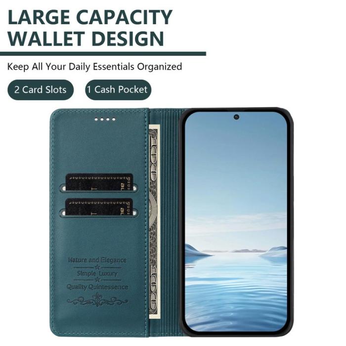 OEM - Plånboksfodral för Samsung Galaxy S26 Konstläder RFID - Mörkgrön